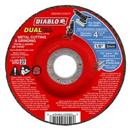 Dual Metal Cutting & Grinding Discs, 4.5 x 1/2 x 7/8-In.