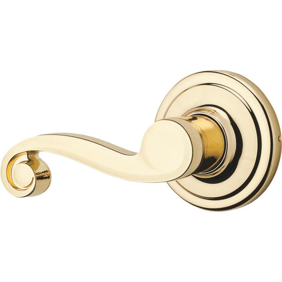 Kwikset Signature Series Polished Brass Right-Hand Lido Dummy Door Lever