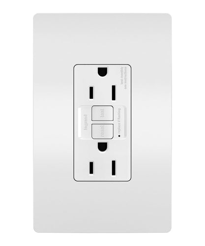 Legrand Pass & Seymour radiant® 15A Duplex Self-Test GFCI Receptacles with SafeLock® Protection (White)