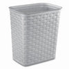 Trash Can, Modern Gray With Weave Pattern, 3.4-Gallons