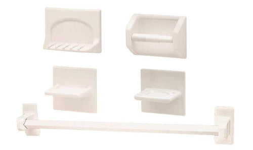Lenape Professional Series 5-Piece White Porcelain Bath Accessory Set