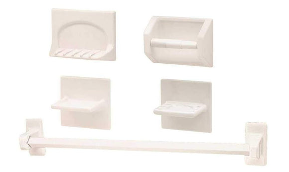 Lenape Professional Series 5-Piece White Porcelain Bath Accessory Set