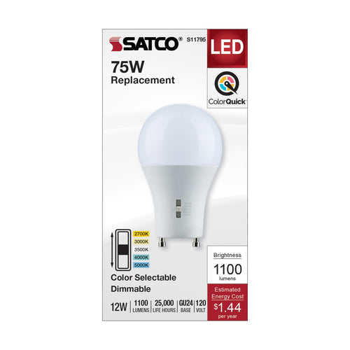 Satco S11795 12A19/LED/5CCT/GU24/120V