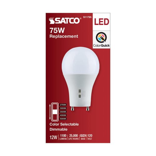 Satco S11795 12A19/LED/5CCT/GU24/120V
