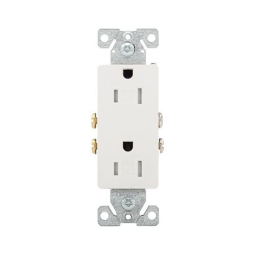 Eaton Residential Grade Decorator Duplex Receptacle  TR1107W