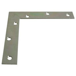 Flat Corner Brace, Zinc, 6 x 1-In.