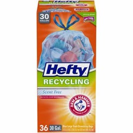 Blue Recycling Drawstring Bags, 30-Gal., 36-Ct.