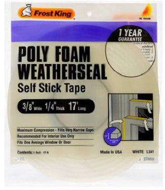 WEATHERSTRIP 1X1/4 WHITE SELF STICK