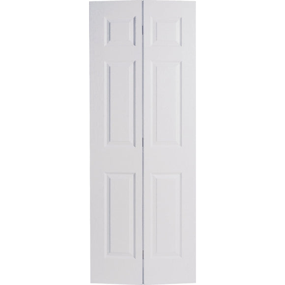 Masonite 24 In. W x 79 In. H Textured Hardboard Primed White 6-Panel 2-Door Bifold Door