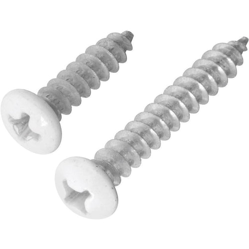 National 108 Phillips Steel Shelf Bracket Screw, White (4-Count)