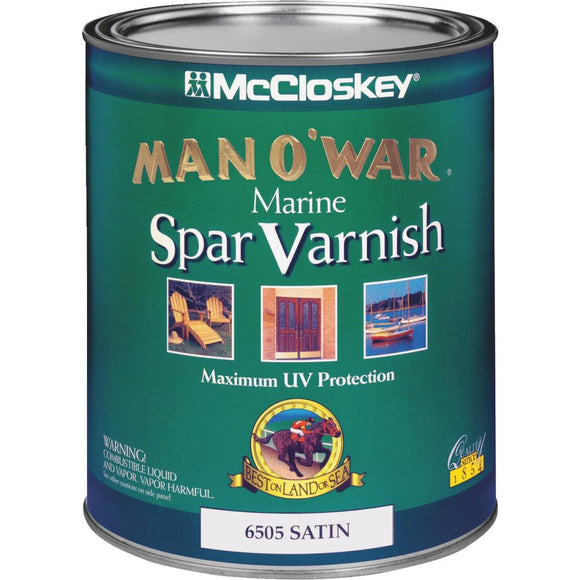 McCloskey Man O'War VOC Satin Spar Interior & Exterior Varnish, Quart